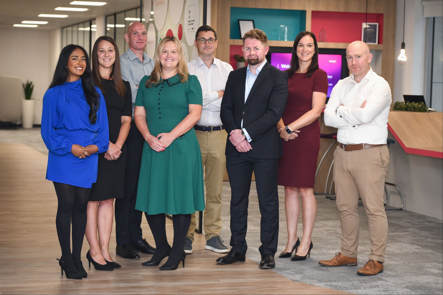 The new team at Shakespeare Martineau. L-R solicitor Stena Rham; associate Louise McDonald; partner Jonathan Tyson; partner Katie Taken; partner Joseph Soul; associate Jonathan Hill; partner Gemma Tyson; and partner Jordan Glackin.